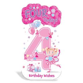 4 Today Birthday Card - Girl