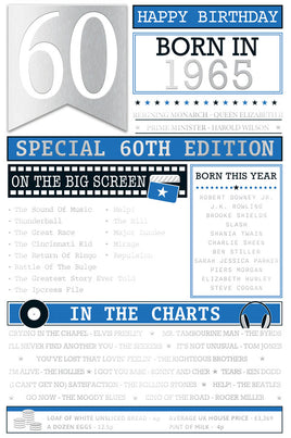 Born in 1965 "60" Birthday Card